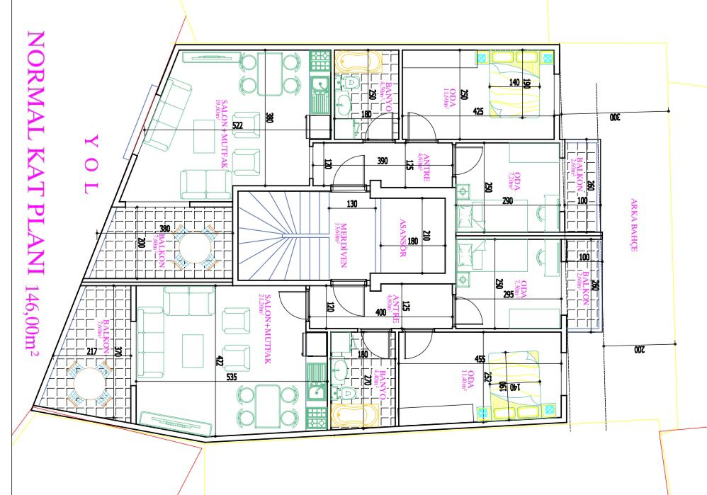 174 M2 Bitişik Nizam 3 Kat İmarlı Arsa