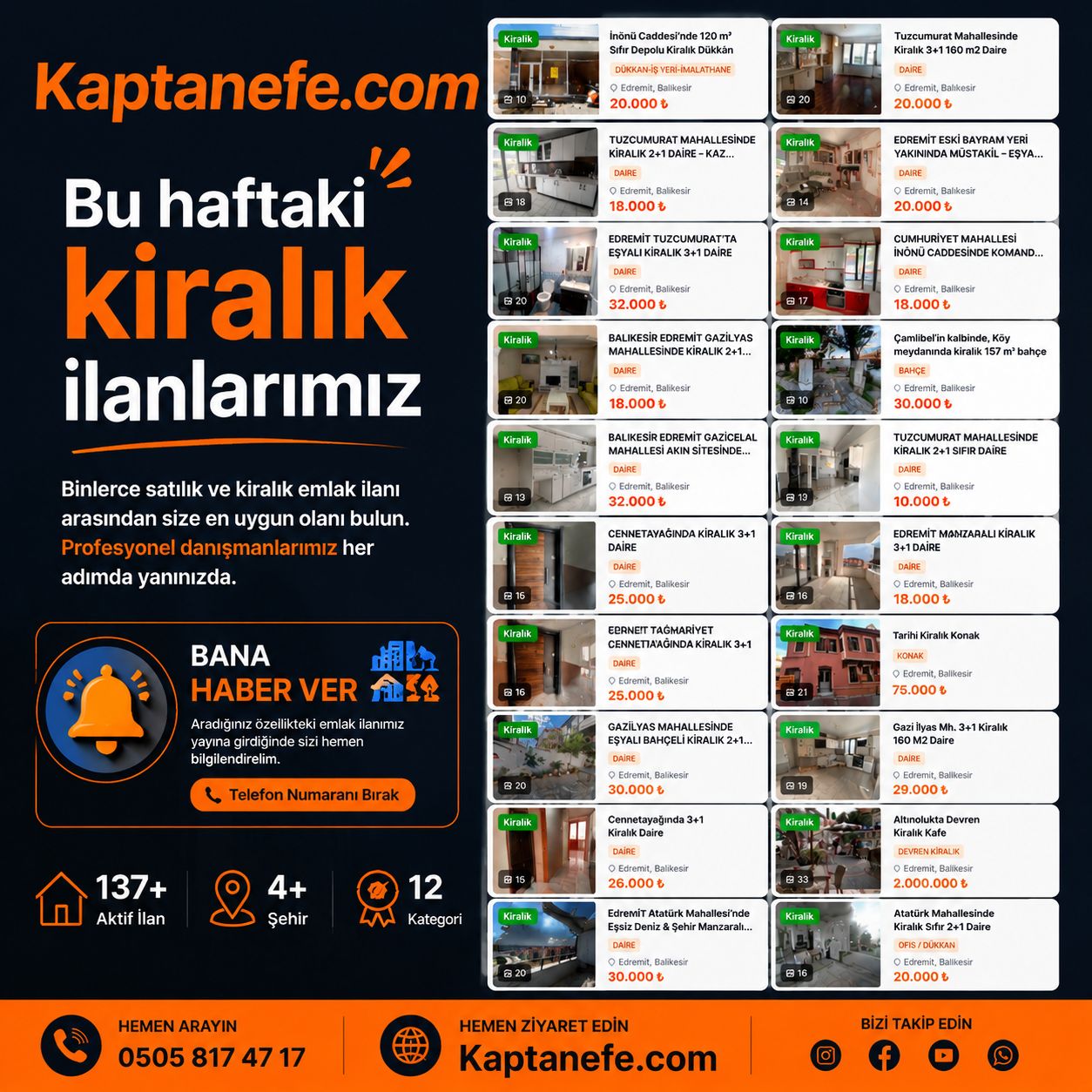 BU HAFTANIN FIRSAT KİRALIKLARI KAPTANEFE.COM’DA!