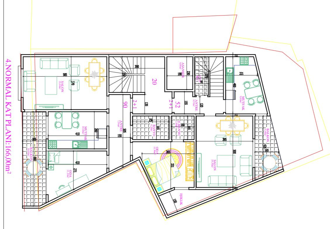 196 M2 Bitişik Nizam 5 Kat İmarlı Arsa