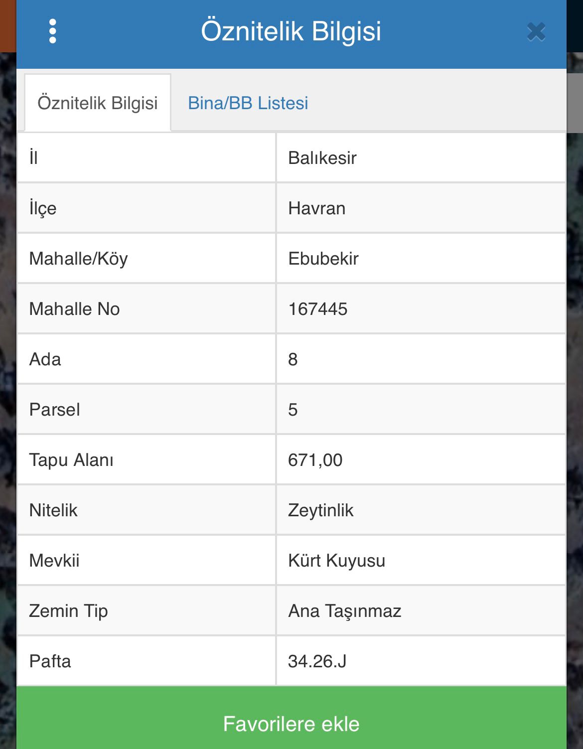 HAVRAN EBUBEKİR DE 671,00 M2 Satılık Zeytinlik