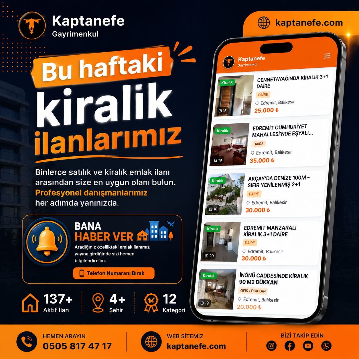 BU HAFTANIN FIRSAT KİRALIKLARI KAPTANEFE.COM’DA!